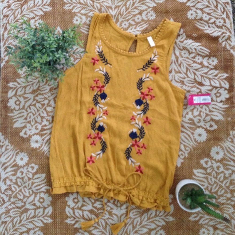 Mustard Yellow Floral Tank